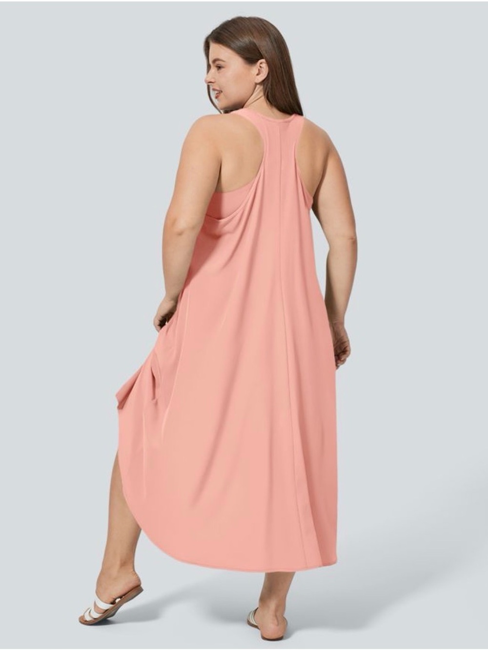 HALARA NEW Breezeful RacerPocket High-Low Flowy MIDI Quick Dry Casual Dress 2X - Picture 2 of 11